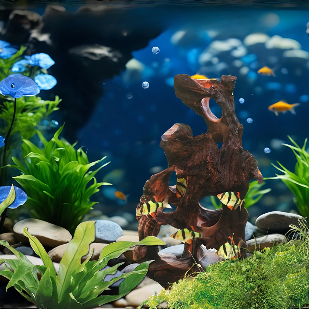 Natural Driftwood Aquarium Cave Betta Fish Hideout for Aquarium Fish Tank Decorations 10.2-11.8" -Reptile Hide-Snake Hide-Cave for Cichlids Habitat Shelter for Crayfis