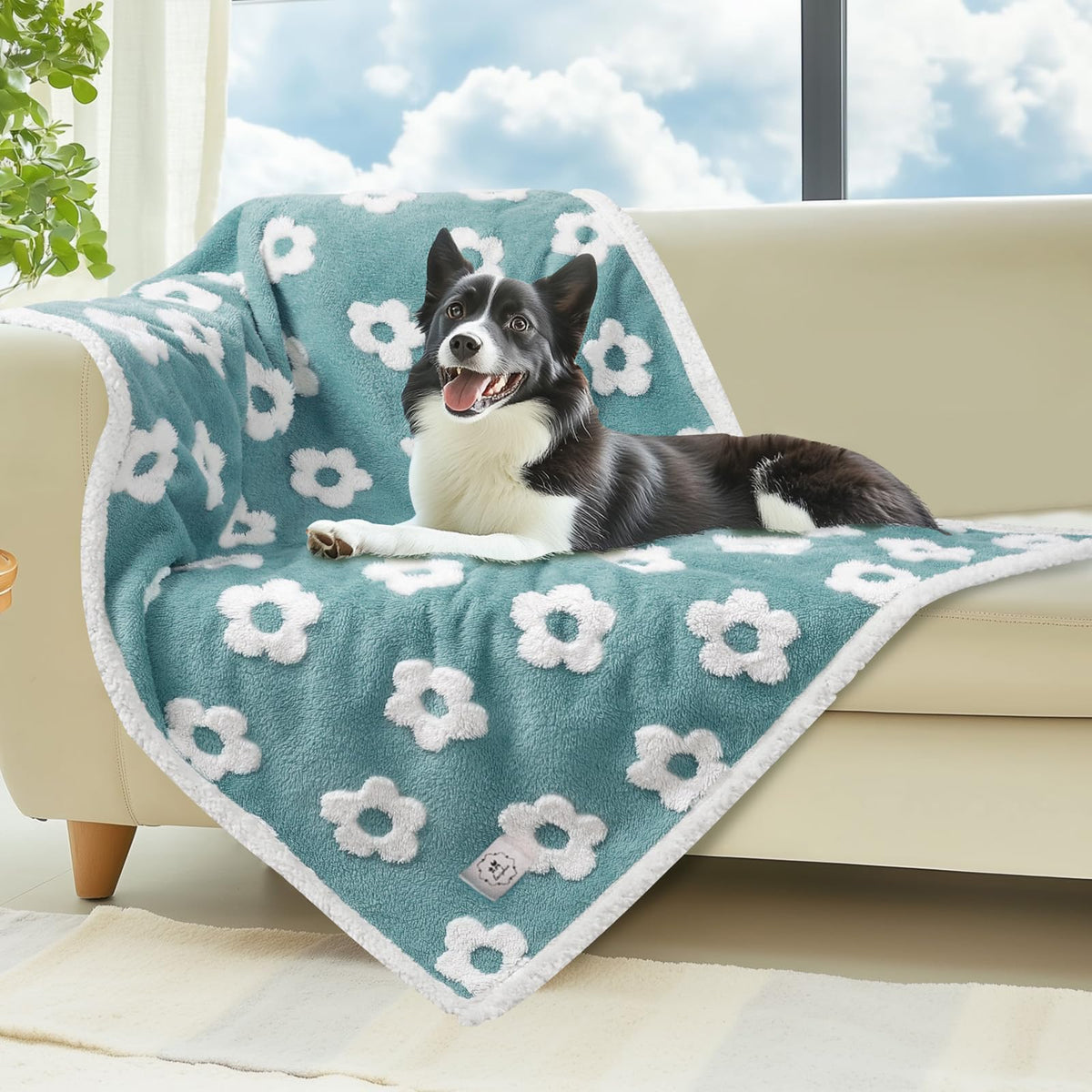 Luciphia Waterproof Dog Blanket for Large Dogs Cats Soft Reversible Fleece