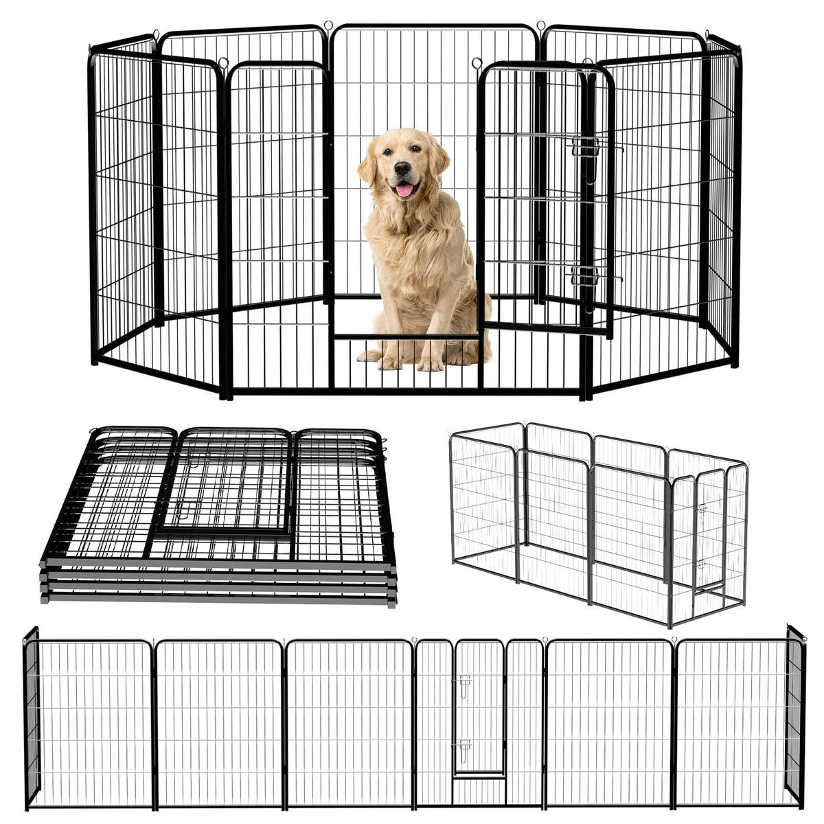 NEWBULIG Dog Playpen Indoor 40 Inch 8 Panels, Metal Outdoor Dog Fence Pen