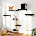 COZIWOW 5Pcs Wall Mount Cat Tree & Shelf Furniture for Large Cats, Black