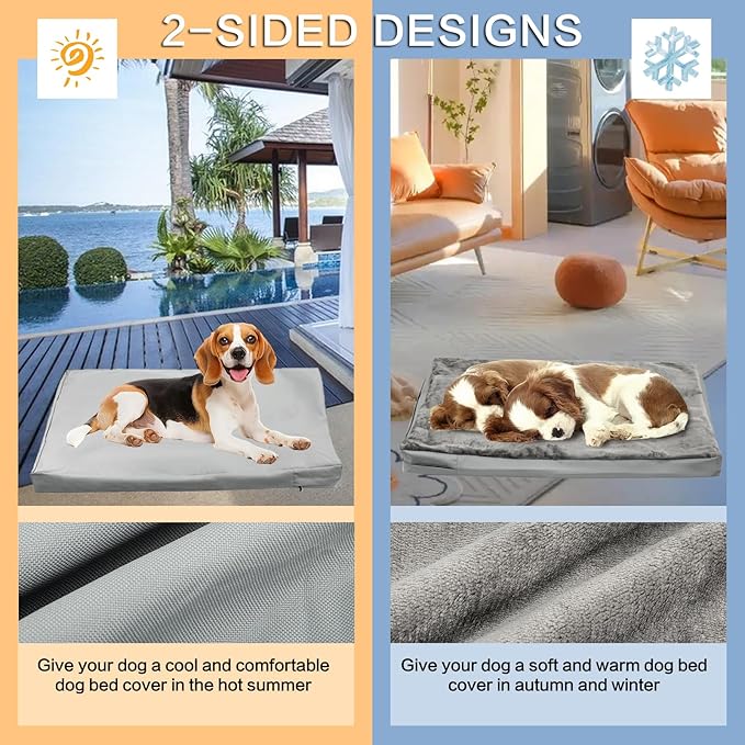 Waterproof Dog Bed Cover,Washable Removable Pet Dog Bed Replacement Cover for 42 Inch Crate,Water Absorbable Pet Puppy Bed Covers for Dogs Cat,40Lx27Wx4H inch