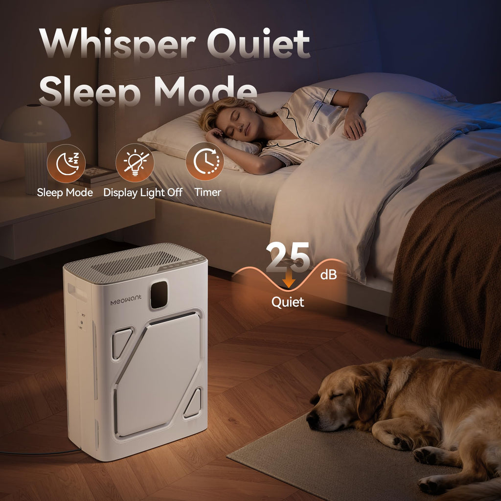 Meowant Pet Air Purifier for Home, Dual-sided Intake Air Purifier