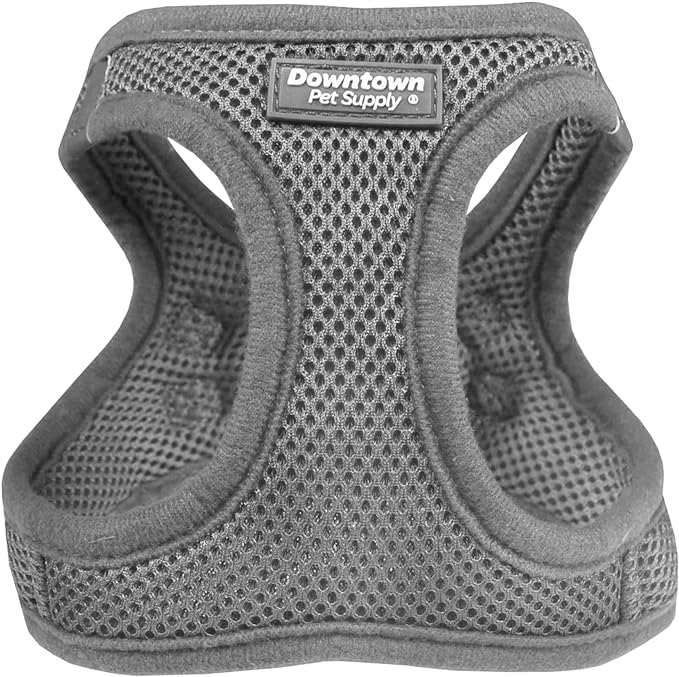 Downtown Pet Supply Step in Dog Harness No Pull, X-Large, Light Gray - Adjustable Harness with Padded Mesh Fabric and Reflective Trim - Buckle Strap Harness for Dogs
