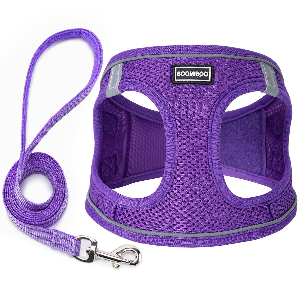Dog Harness with Leash Set, Step-in Adjustable Puppy Pet Vest,Blue Stripe L