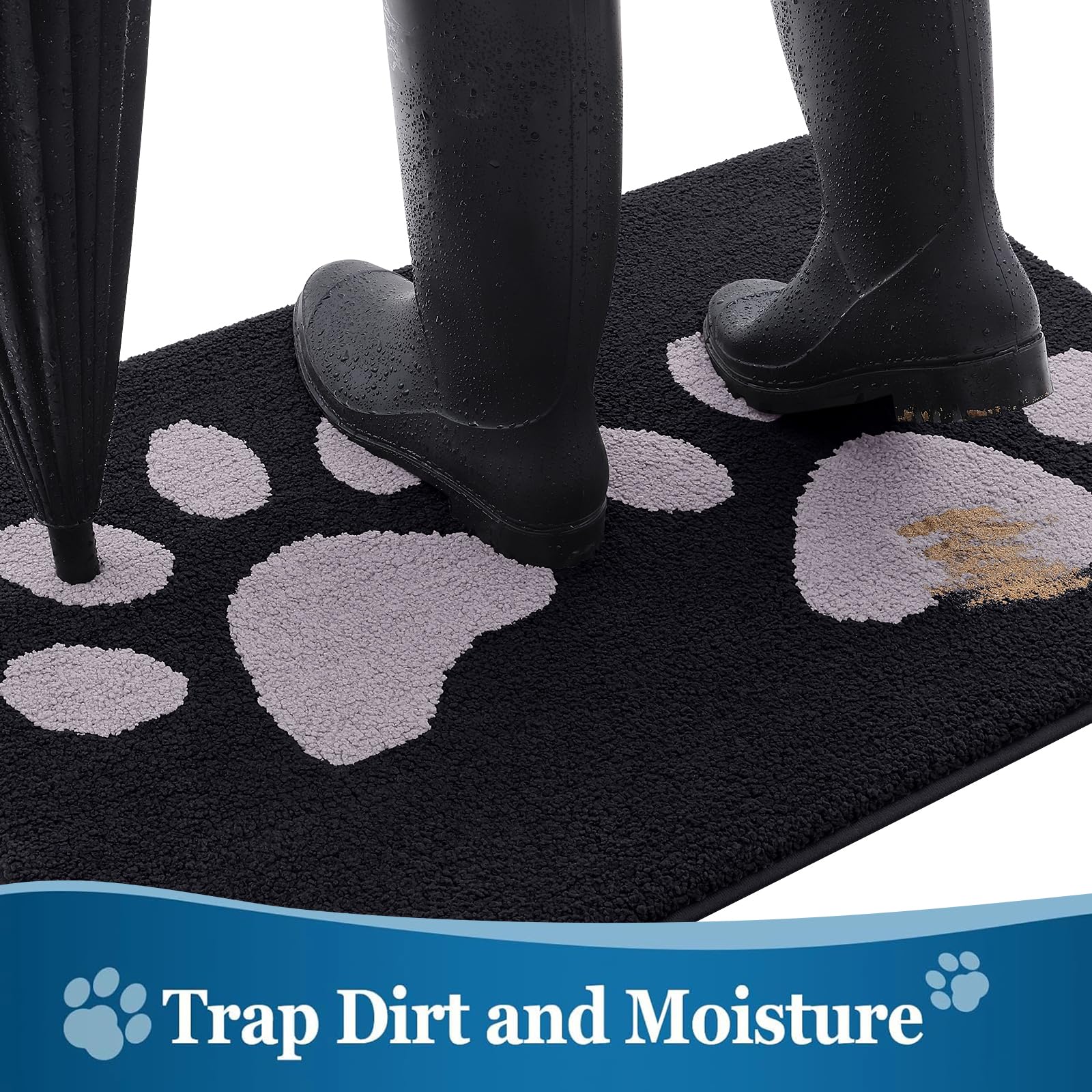 Buganda Dog Door Mat for Muddy Paws 40x32, Absorbent Doormat for Inside