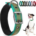 PetiFine Dog Collars for Small Dogs, Neoprene Padded and Adjustable, Reflective Wide Heavy Duty Pet Collars with Durable Metal Belt Buckle for Walking, Teal&Orange, S