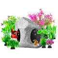 CousDUoBe 10Pcs Aquarium Hideaway Rock Cave Fish Tank Decorations quarium,Betta Toys Hideout Stones House,Safe and Non-Toxic Ceramic Fish Tank Ornaments