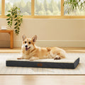 Bedsure Washable Dog Crate Bed for Large Size with Comfy Sherpa,35x22 Grey
