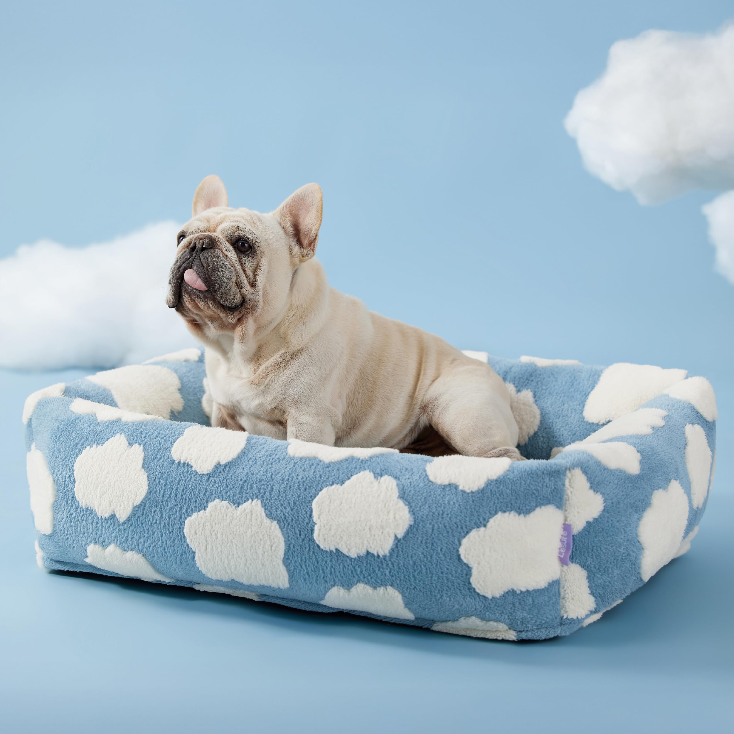 LE SURE Cute Dog Bed for Medium Dogs Jacquard Washable Pet Beds,30x24x8in