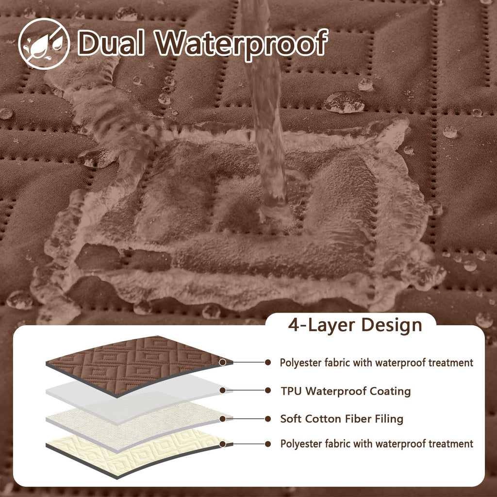 hyha Waterproof Reversible Dog Blanket, Pet Blanket for Sofa Couch