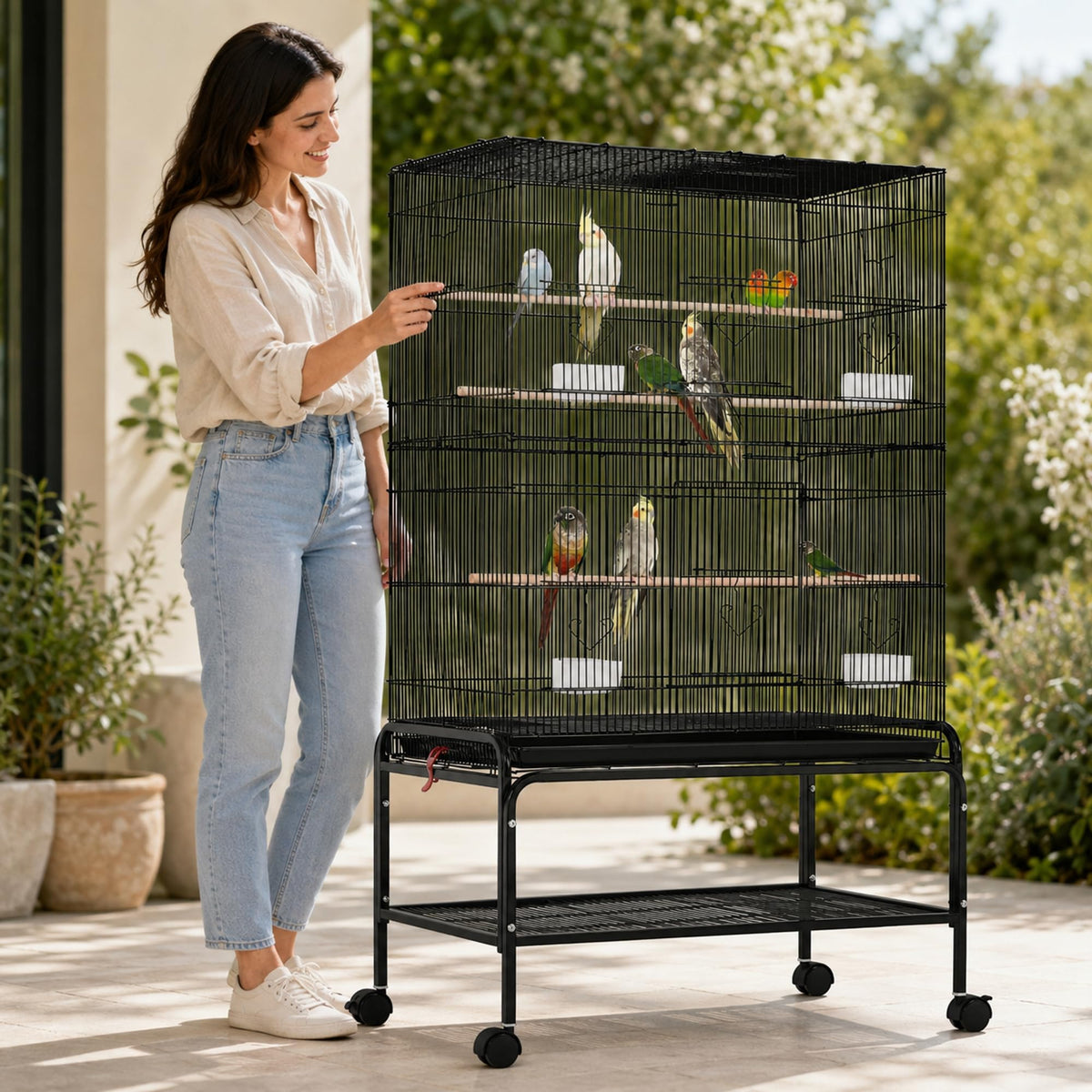 Yaheetech 53" Bird Cage with Rolling Stand for Parakeets Cockatiels Budgies