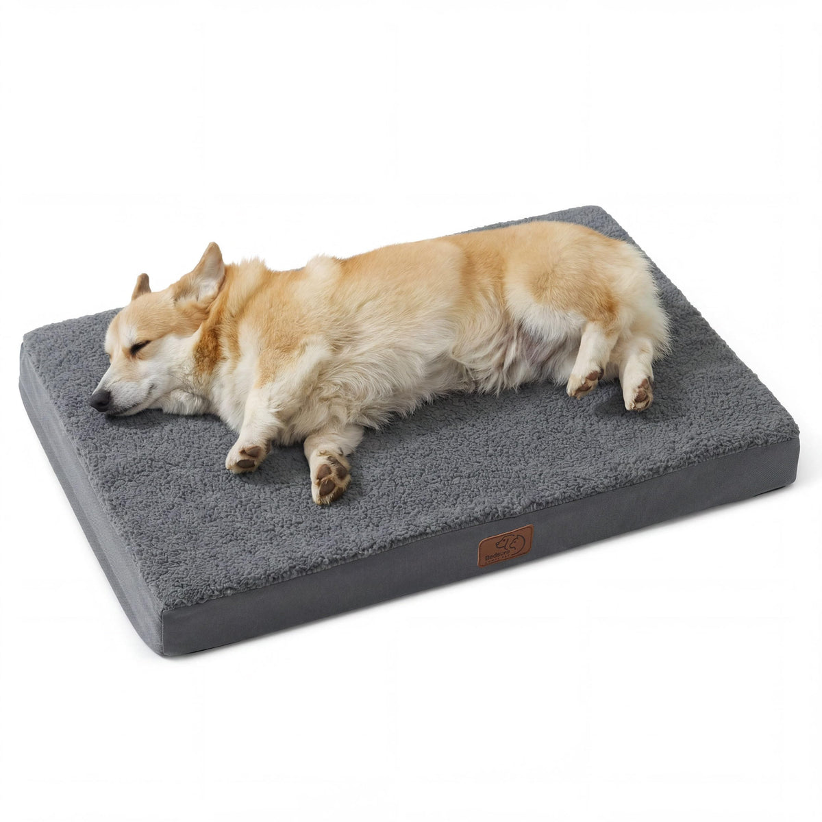 Bedsure Small Dog Bed, Cat Puppy Bed with Comfy Sherpa, 24"x16" Dark Grey