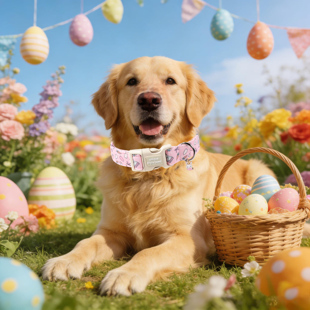 Unique style paws Dog Collar Plastic Buckle with Pendant Puppy Collar for Easter Carrot Rabbit for Small Medium Large Boys Girls Dogs