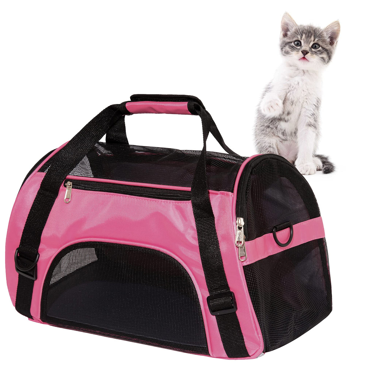 MuchL Pet Carrier Soft-Sided Carriers for Cat Carriers Dog Carrier for Small Medium Cats Dogs Puppies Pet Carrier Airline Approved Cat Dog Pet Travel Carrier (Small, Black)