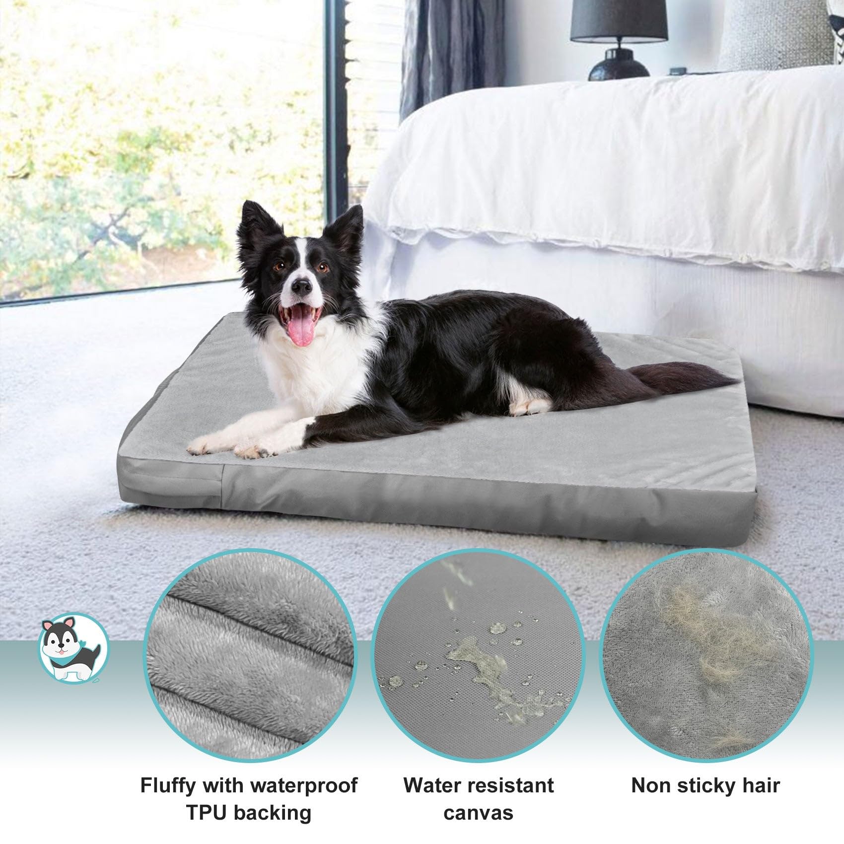 Explore Land Fluffy Dog Bed Cover for 48 Inch Crate, 48Lx30Wx4H inch, Gray
