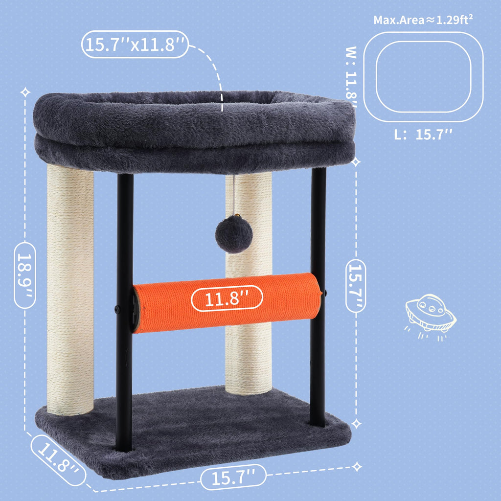 Hey-brother Cat Tree, Sturdy Tower with Sisal-Wrapped Columns, MPJ010SG