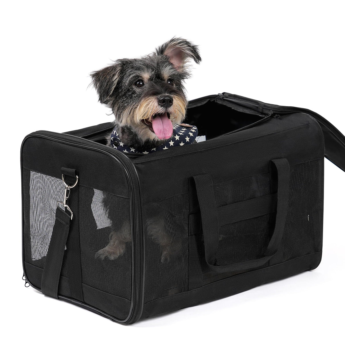 Conlun Dog Carrier Soft Sided, Large Cat Carrier,Black L