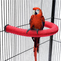 FrgKbTm U Shape Parrot Perch Stand Toy Bird Platform Sand Paw Grinding Clean Stick Exercise Conure Budgie Cockatiel Cage Accessories (Red)