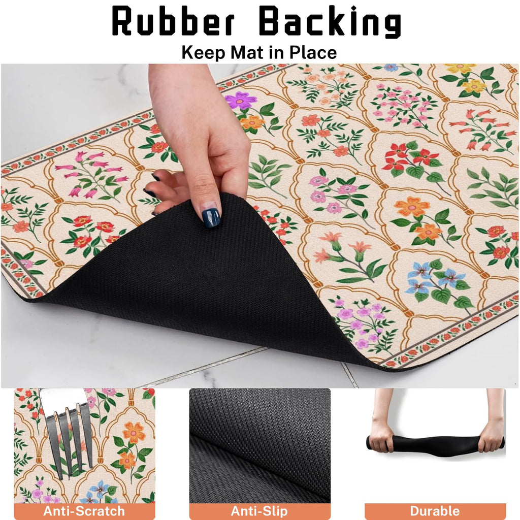 Absorbent Pet Dog Bowl Mat for Food and Water, Pet Cat Food Feeding Mat with Non Slip Rubber Backing, Dog Food Mats for Floors Waterproof, 12"x20"