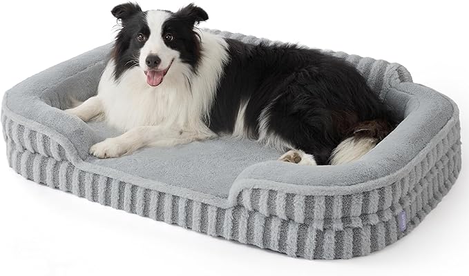 LE SURE Cute Cozy High Back Orthopedic XL Dog Bed with Sides