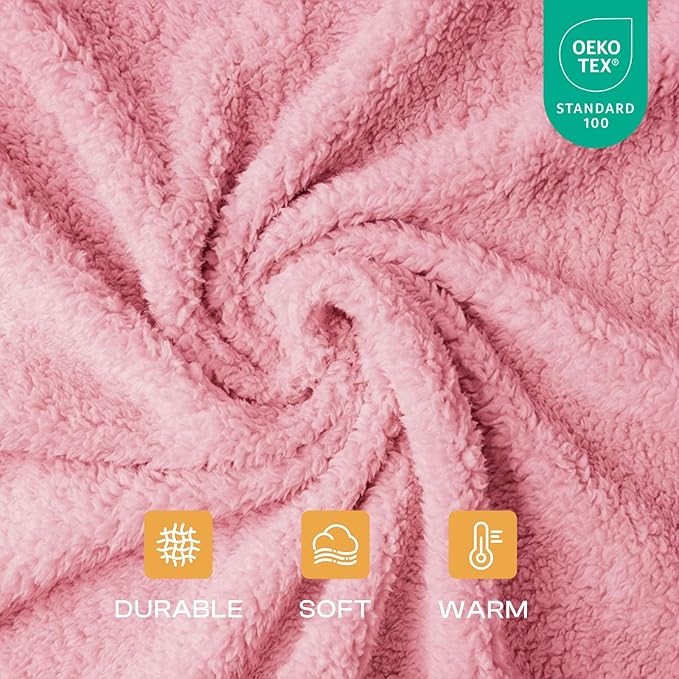 Luciphia 1 Pack 3 Calming Dog Blanket Fluffy Premium Fleece Pet Blankets Soft Sherpa Throw for Dogs Puppy Cat Pink Medium (30" x20")