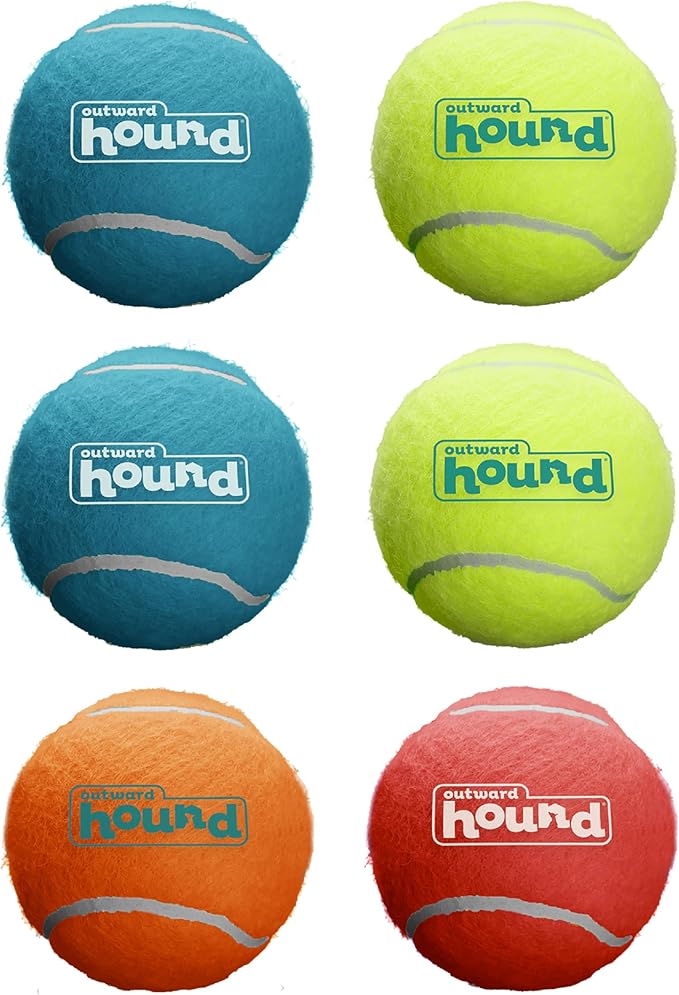 Outward Hound Squeaker Ballz – Squeaky Tennis Balls for Dogs 50 lbs and Over, Interactive Dog Toy for Fetch & Training