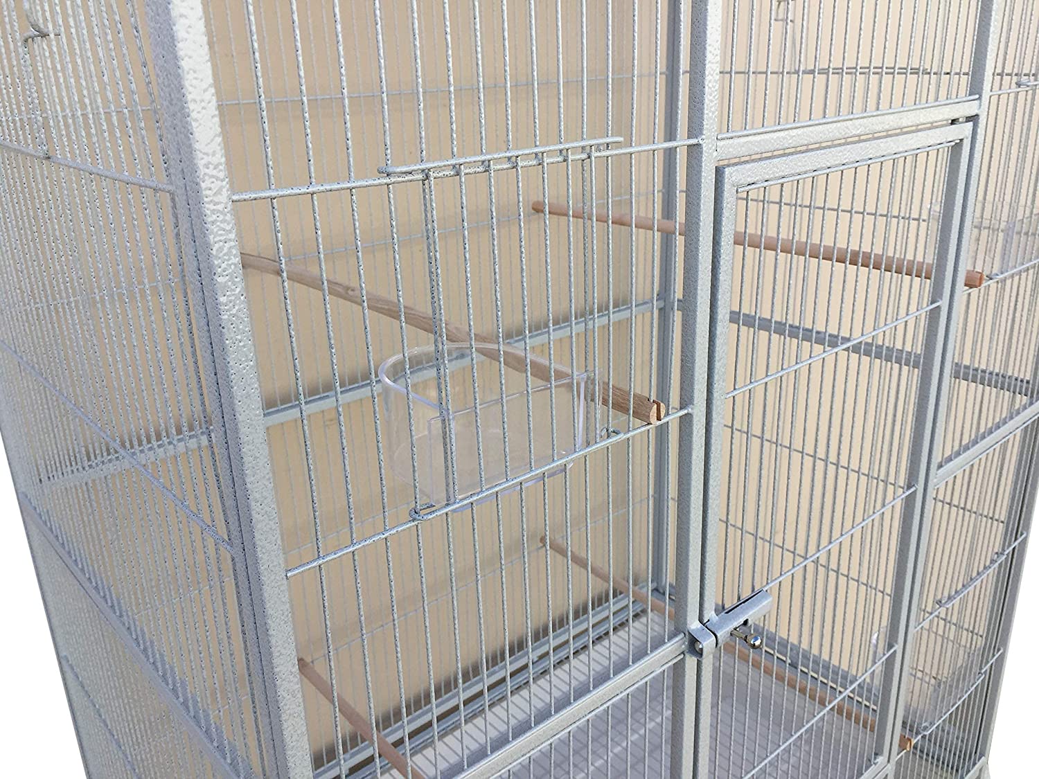54" Large Wrought Iron Breeding Flight Canary Parakeet Cockatiel Lovebird Finch Cage Side Nesting Doors with Removable Rolling Stand