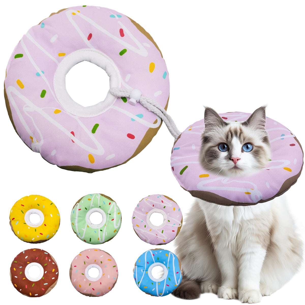 Seyezo Cat Cone Collar Soft, Adjustable Cat Recovery Cone, Orange, Small