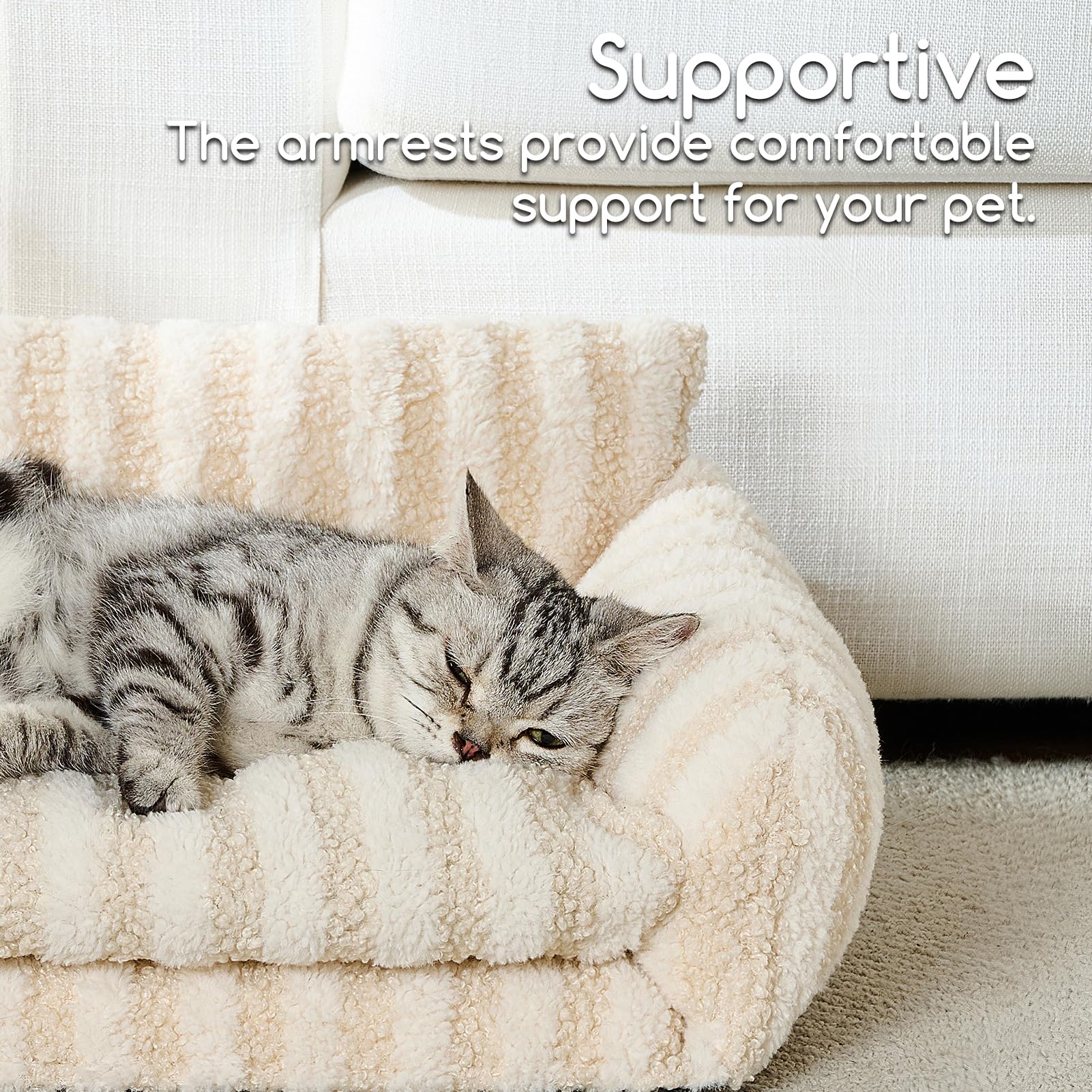 Hollypet Cat Bed Small Dog Orthopedic Couch Beds for Pets up to 13 lbs