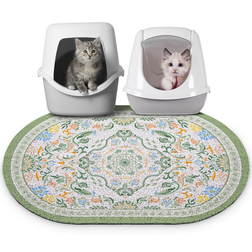 Bienbee Cat Litter Mat, 33" x 22" Dense Trapping Mesh for Litter Boxes