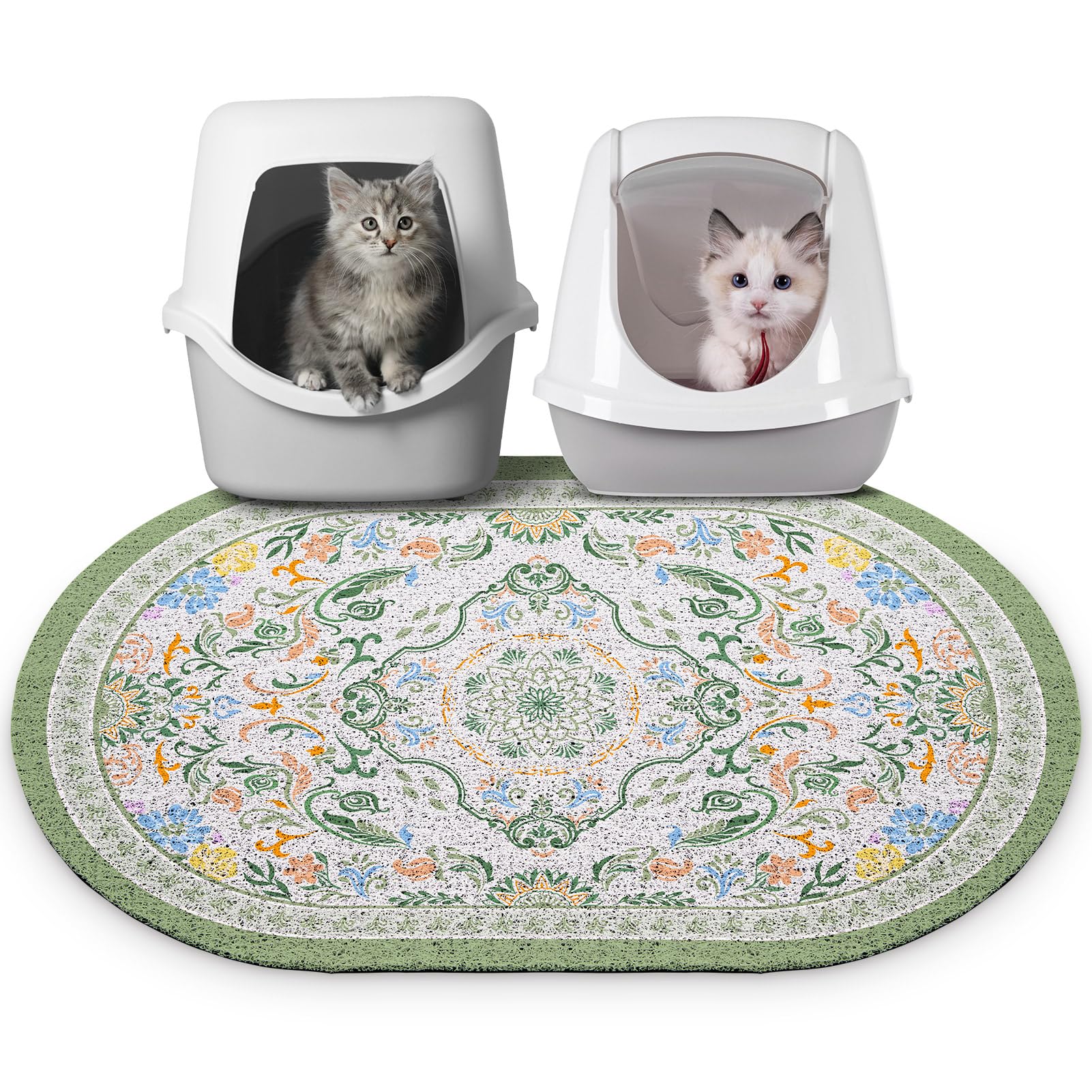 Bienbee Cat Litter Mat, 33" x 22" Dense Trapping Mesh for Litter Boxes