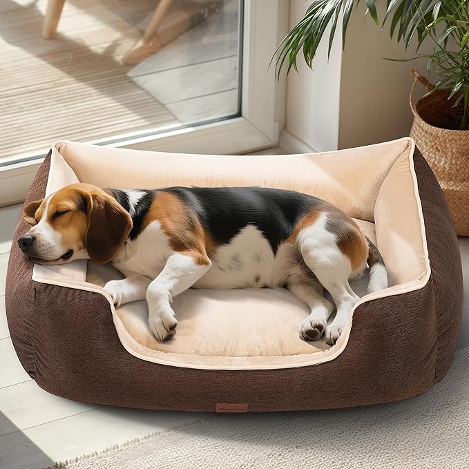 MellowMates Extra Thick Orthopedic Dog Bed for Large Sized Dogs, 36", Brown