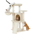 Yaheetech 42in Cat Tree Tower for Indoor Cats, Kitten House with Large Perch & Scratching Posts & Cozy Condo & Scratching Ramp, Pet Furniture Activity Center, Dark Gray