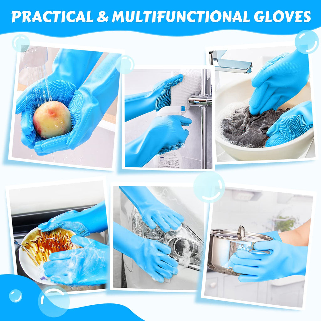 Pecute Silicone Pet Grooming Gloves for Washing Cats Dogs Bath Brush