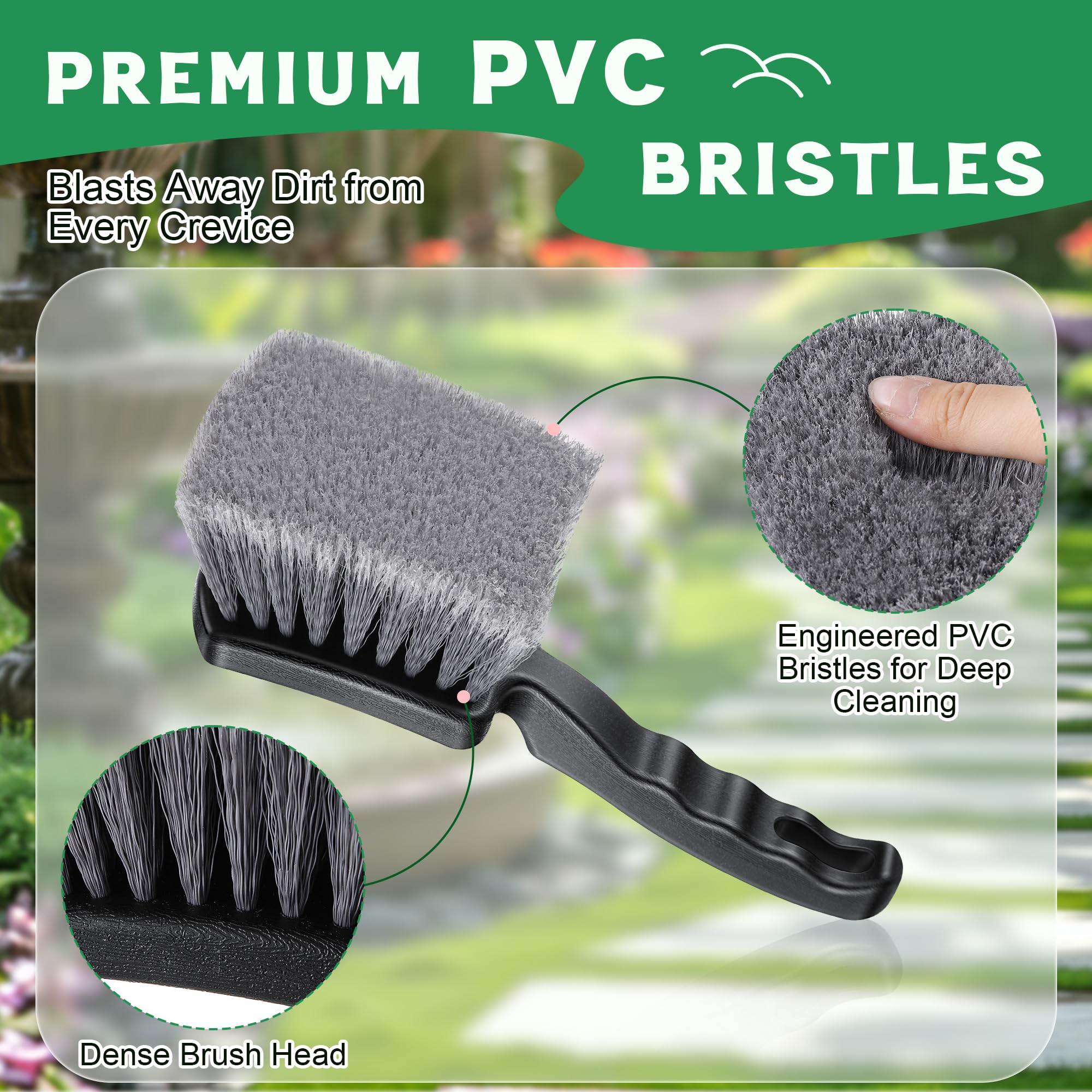 Brush for Bird Baths, Bird Bath Cleaner with Ergonomic Handle and PVC Bristles, Gentle Yet Effective Cleaning for Wigglers, Feeders, Hook Design 1 Pack