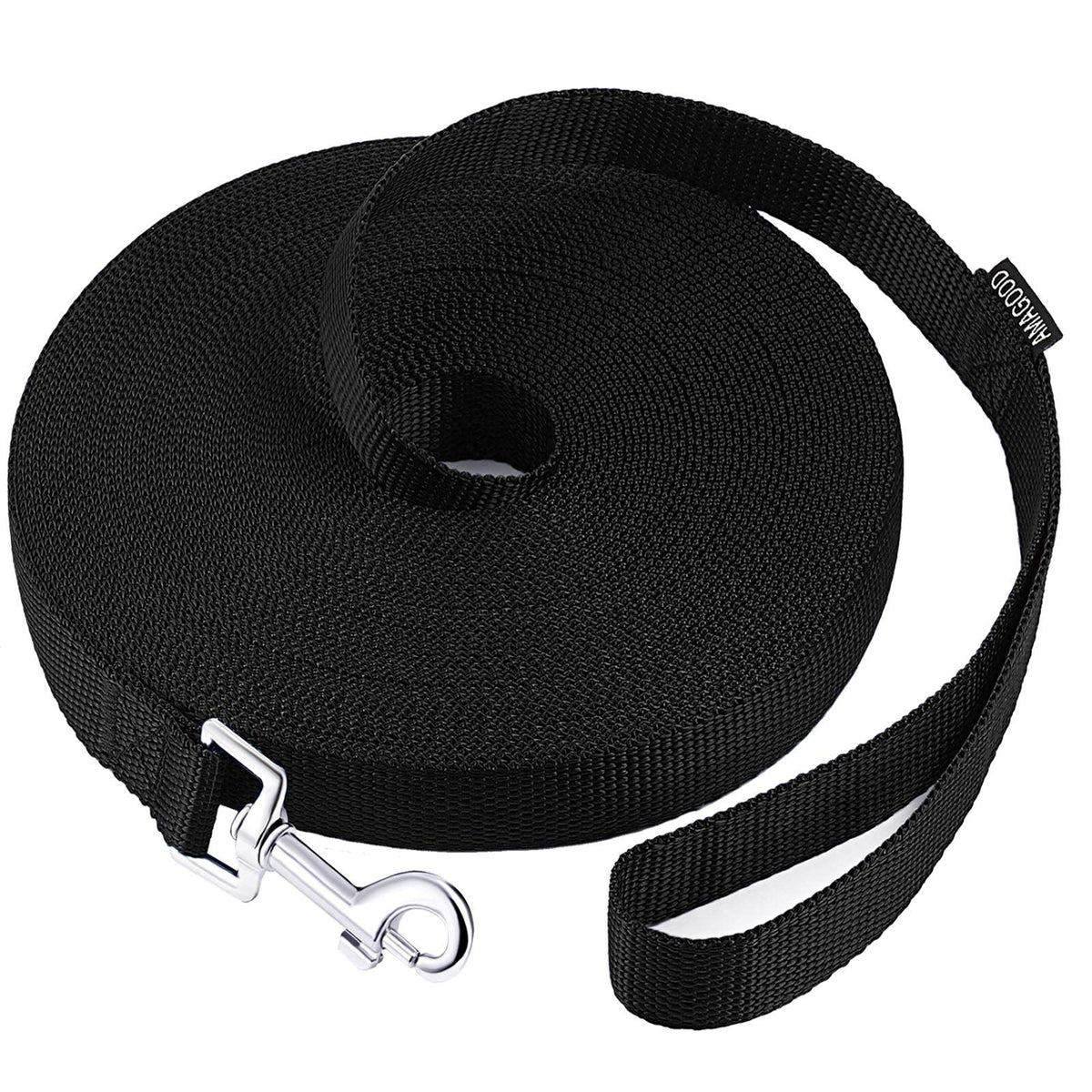AmaGood Dog Leashes for Small Medium Large Dogs,15 ft 20 ft 30 ft 50 ft Long Dog Leashes for Dog Training,Tie Out,Play,Safety,Camping (20 feet, Black)