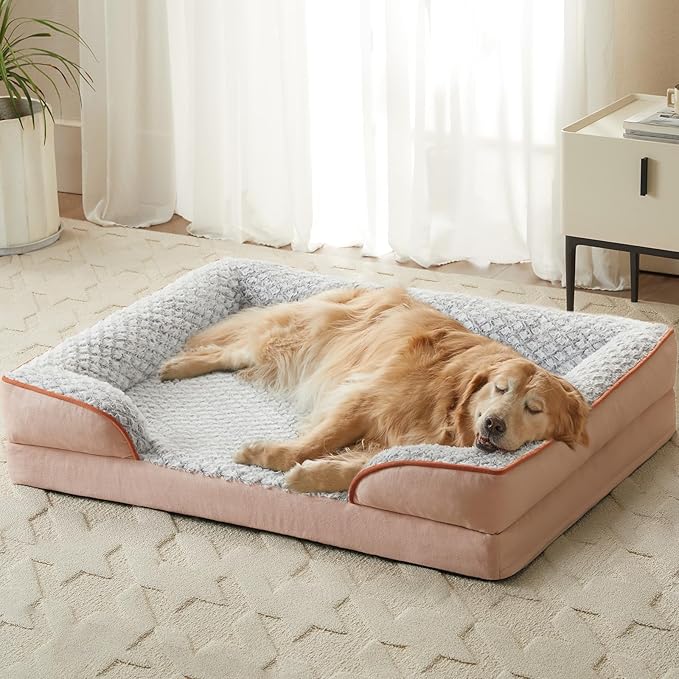 LEXTRO Orthopedic XXL Dog Bed, Washable Dog Beds for Extra Large Dogs