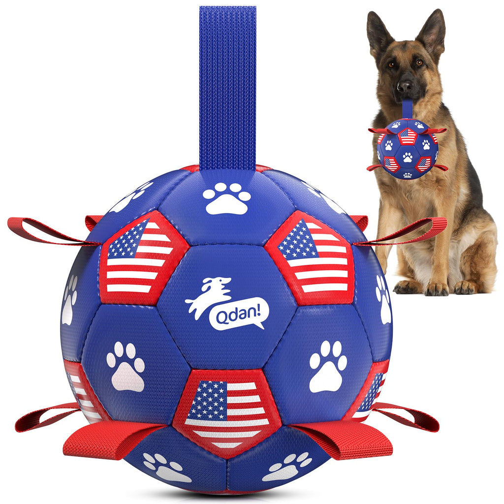 QDAN Dog Balls with Straps, Large Herding Balls for >90lbs Dogs, Soccer Toy