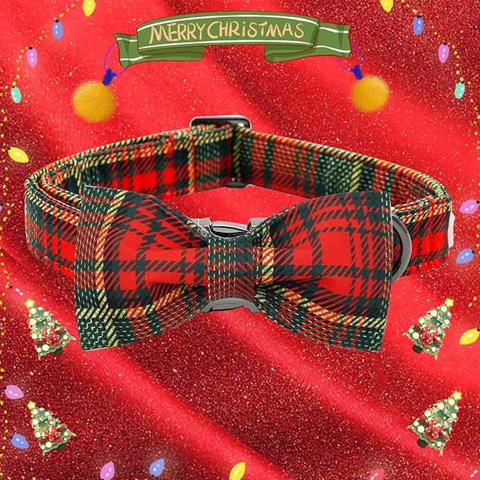 Bobo Rainbow Dog Collar - Thanksgiving Turkey Dog Collar Bowtie Gift Puppy Soft Bow Adjustable Metal Buckle Pet Collar for X-Small Dogs
