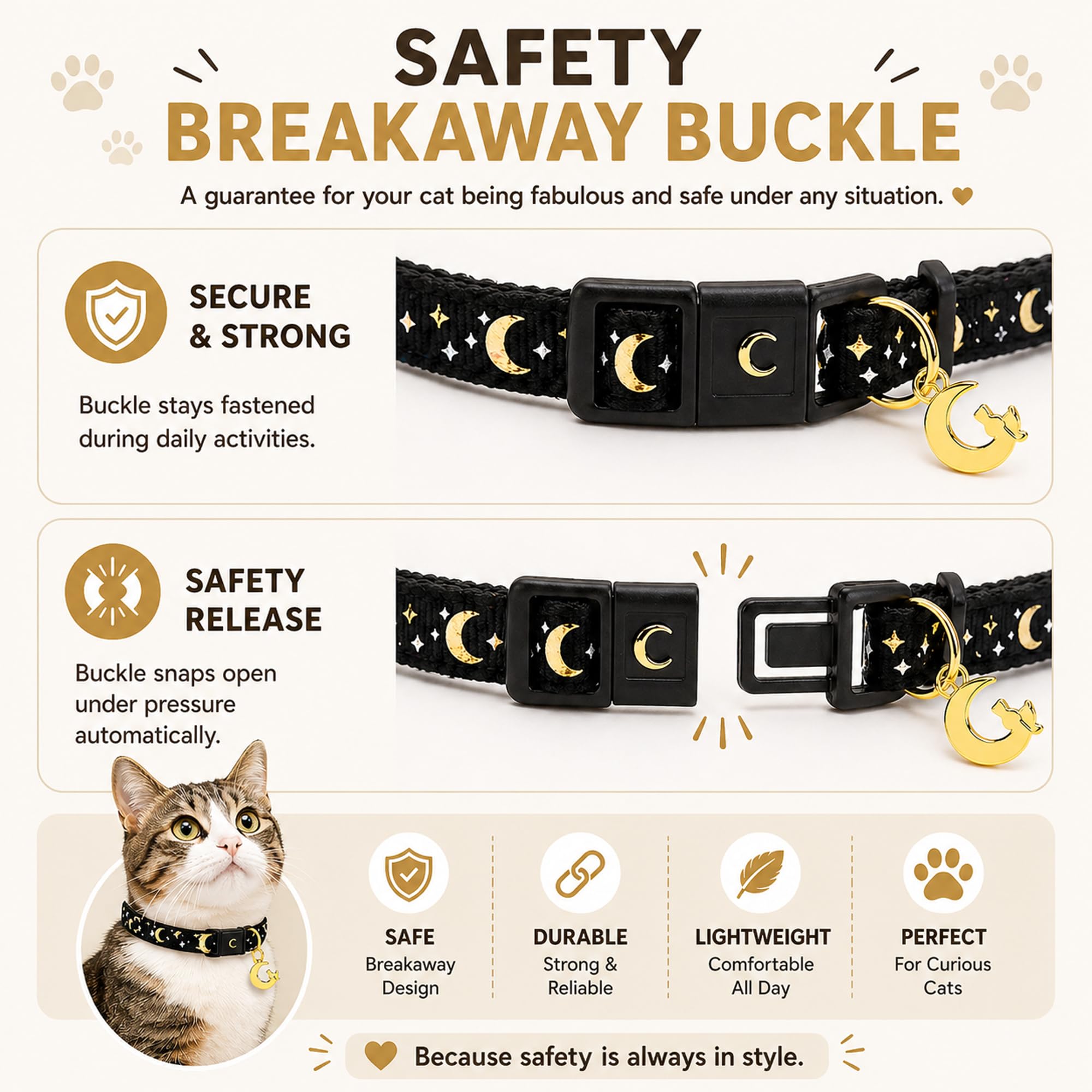 Cat Collar Breakaway with Bell for Kittens & Cats
