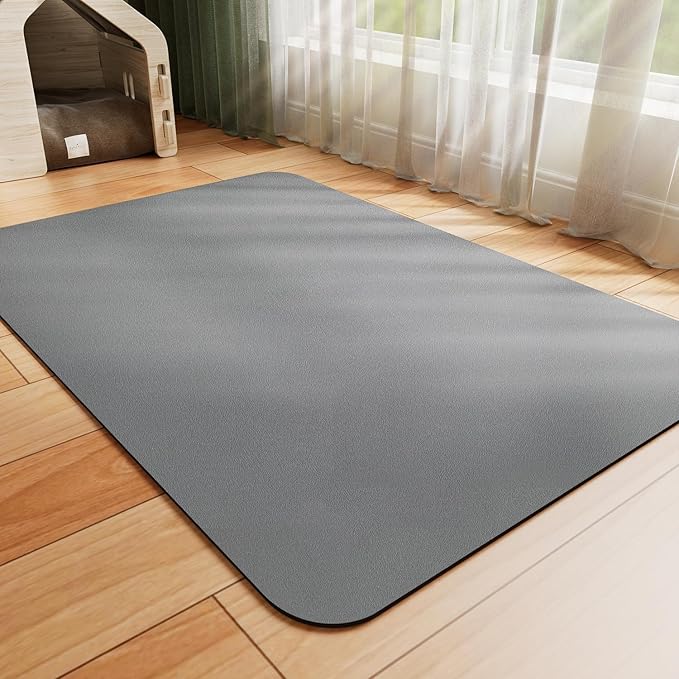 HotLive Dog Food Mat - Absorbent Cat Mat for Food and Water, No Stains Pet Feeding Bowl Mat, Easy to Clean Pet Placemats, Quick Dry Dog Water Dispenser Mat for Messy Drinkers | Paw Pink 18"x28"