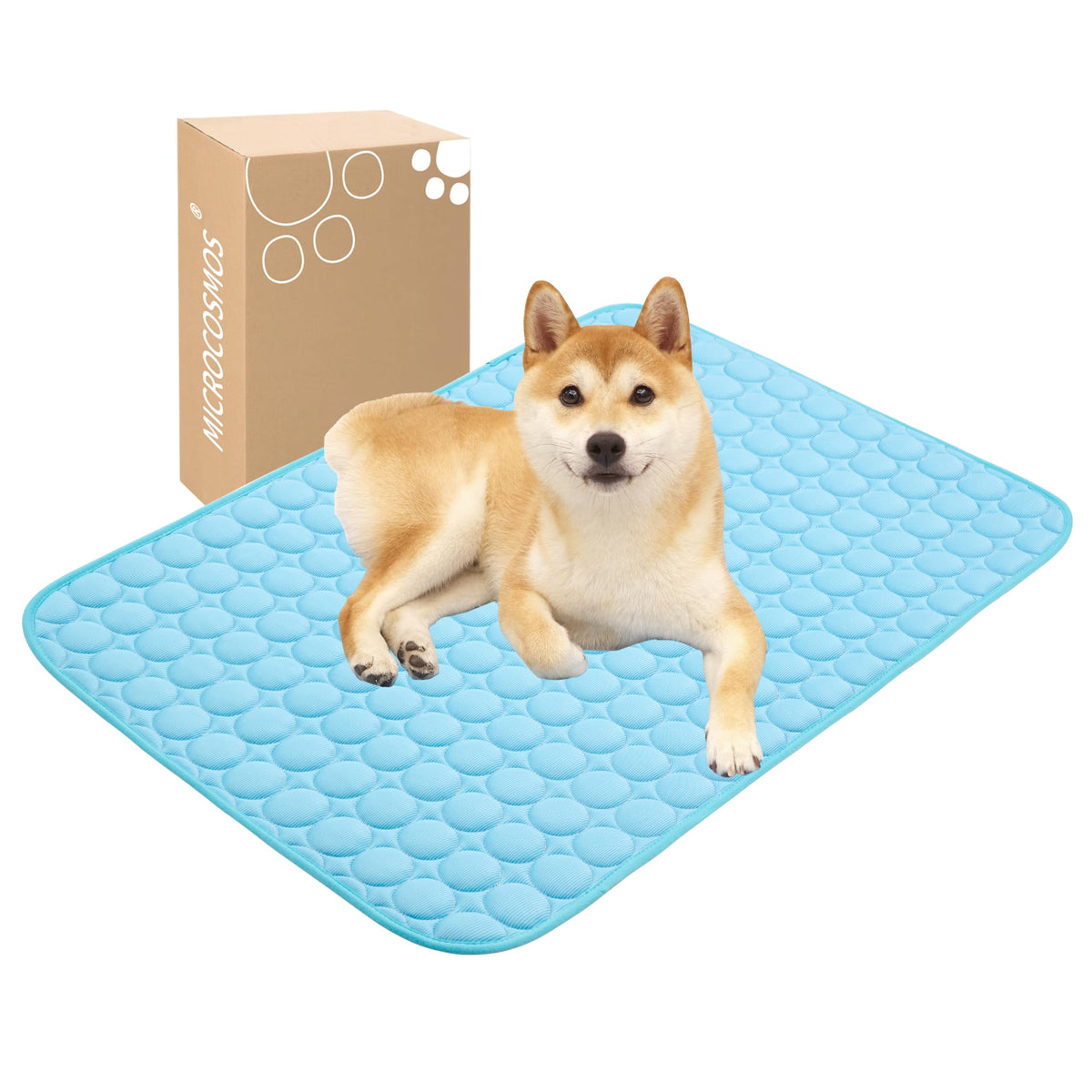 MICROCOSMOS Summer Cooling Mat & Sleeping Pad- Water Absorption Top, Easy Carry, EZ Clean, Materials Safe. Keep Cooling for Pets, Kids and Adults.(Navy Blue, 40" x 28")