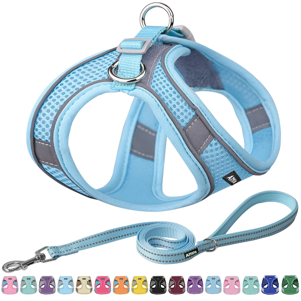 AIITLE Small Dog Harness and Leash Set, Step-in Puppy Pet Vest, Pink S