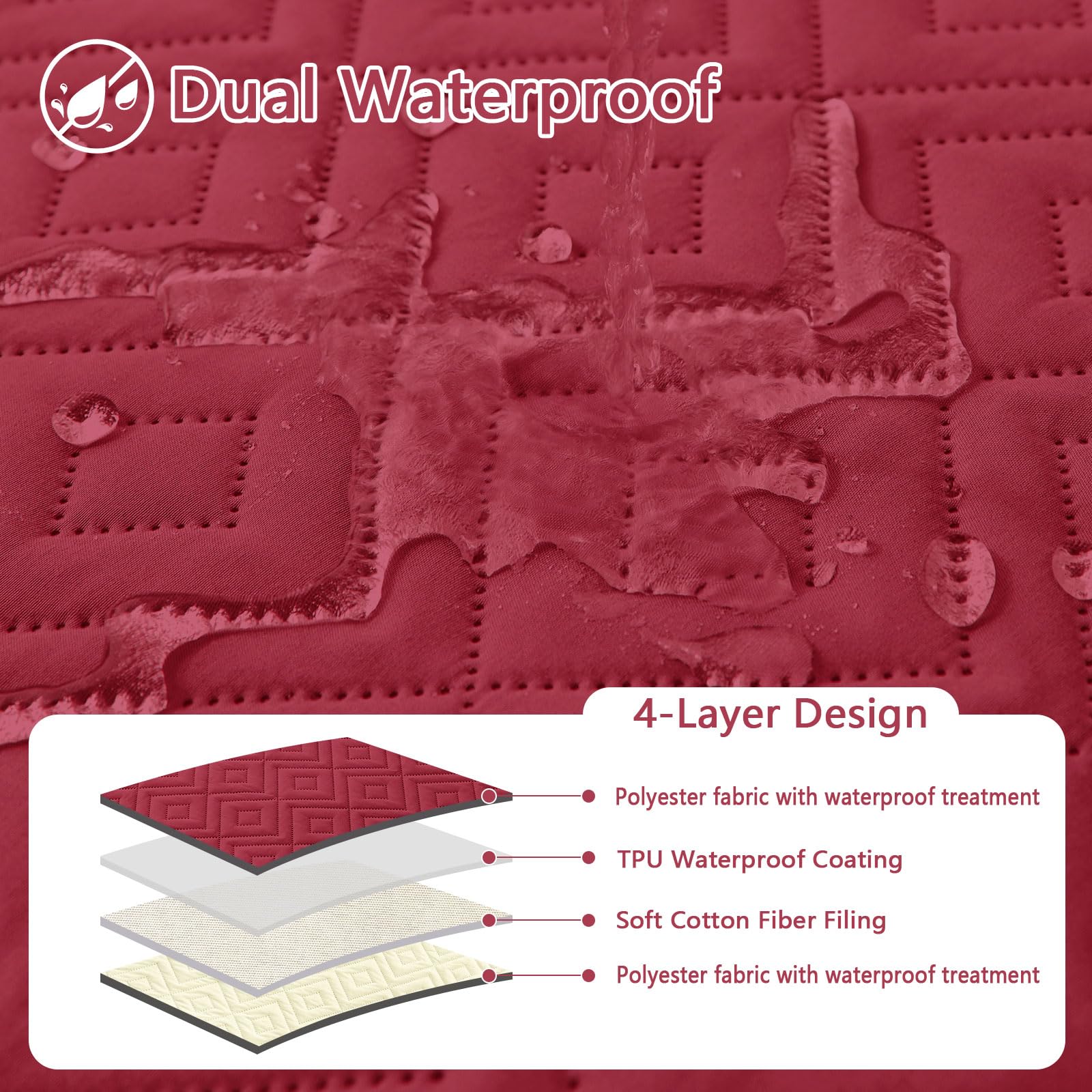 hyha Waterproof Reversible Dog Blanket, Pet Blanket for Sofa Couch