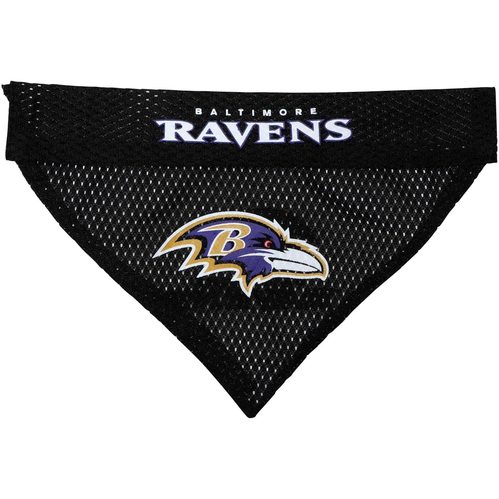 Pets First NFL DOG BANDANA - BALTIMORE RAVENS REVERSIBLE PET BANDANA. 2 Sided Sports Bandana with a PREMIUM Embroidery TEAM LOGO, Large/X-Large. - 2 Sizes & 32 NFL Teams available