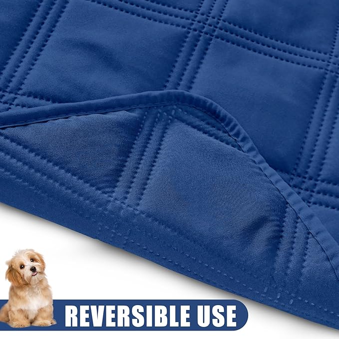 Smiry Waterproof Dog Bed Cover Blanket 52x82, Soft Reversible Pet Blanket, Washable Leakproof Cats Dogs Couch Cover for Sofa, Couch, Furniture, Navy/Navy