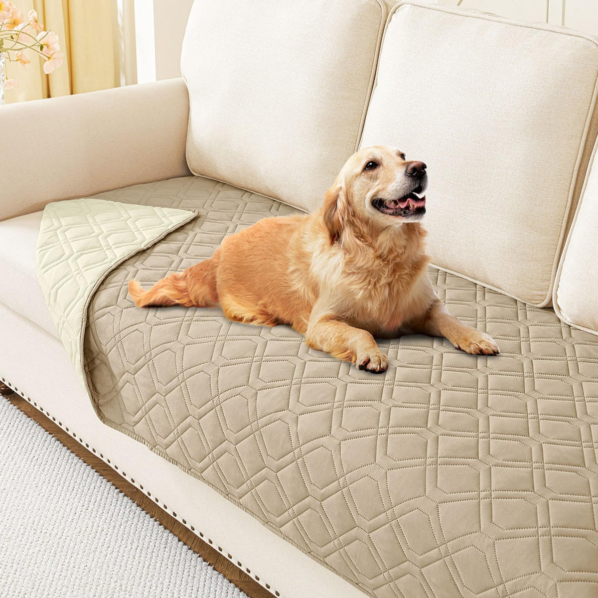 hyha Waterproof Reversible Dog Blanket, Soft Couch Cover for Dogs Washable