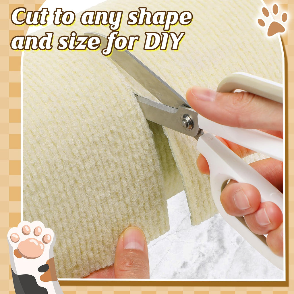 39.3''x14.6'' Trimmable Cat Scratch Furniture Protector - Climbing Self-Adhesive Cat Scratching Pad Mat, Couch Protector from Claws for Scratch Post Cat Tree Shelves Wall, Beige