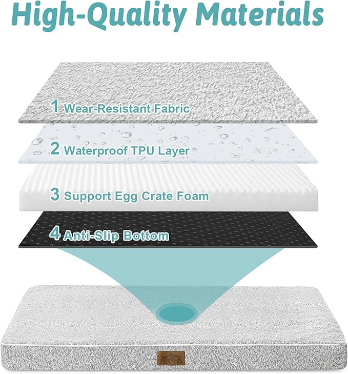 COZY KISS Flat Dog Bed Mat Washable for Extra Large Dogs, XL 44x32 inch