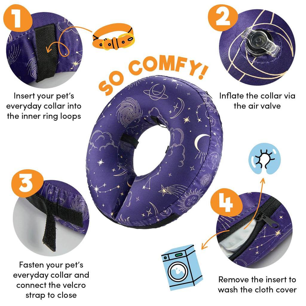BENCMATE Inflatable Dog Cone Collar Alternative After Surgery Small